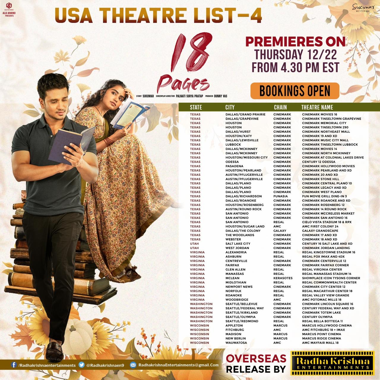 18 Pages USA Theatres List