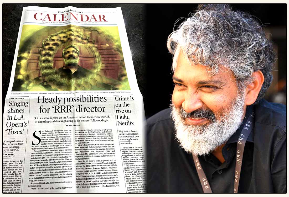 A front page article about SS Rajamouli in Los Angeles Times