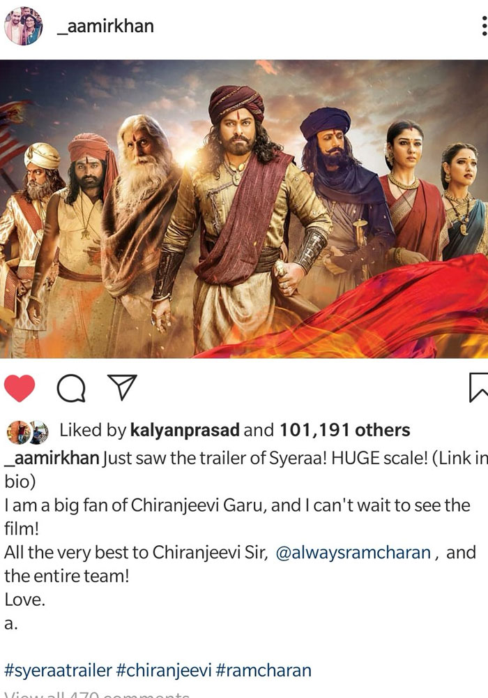 Aamir Khan's Support to Sye Raa