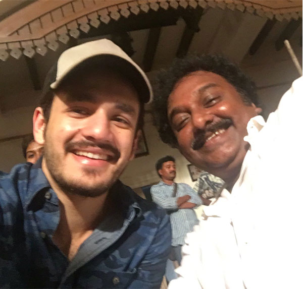 Akhil in Chiranjeevi's Khaidi Number 150's Sets