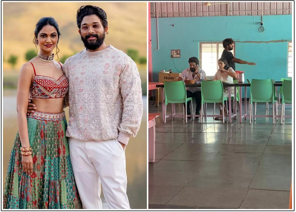 Allu Arjun Along With His Wife Sneha Eat At A Dhaba