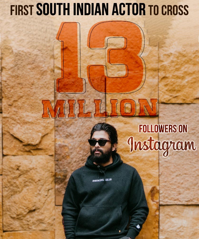 Allu Arjun the south first star on Instagram