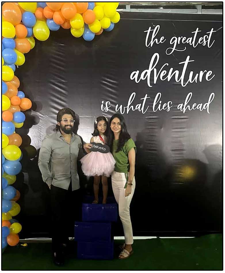 Allu Arjun with Wife and Daughter