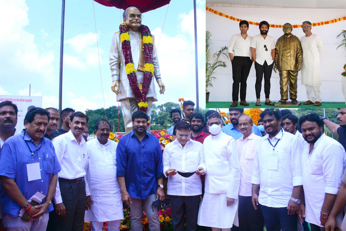 Allu Brothers and Chiranjeevi inaugurate Allu Ramalingaiah statue