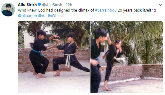 Allu Sirish Tweet on Sarrainodu Climax Fight