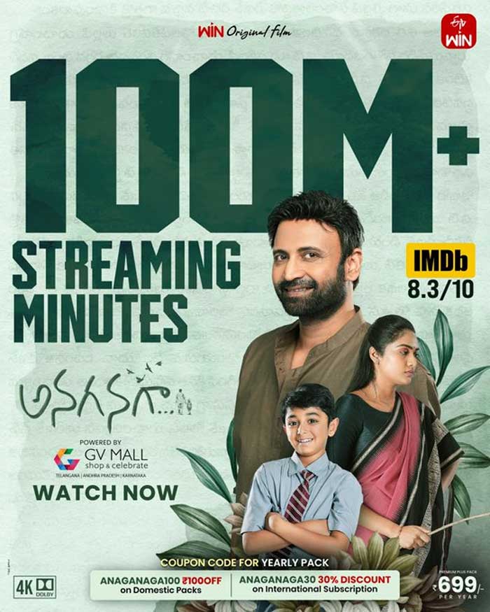 Anaganaga Record Feat in Streaming Minutes