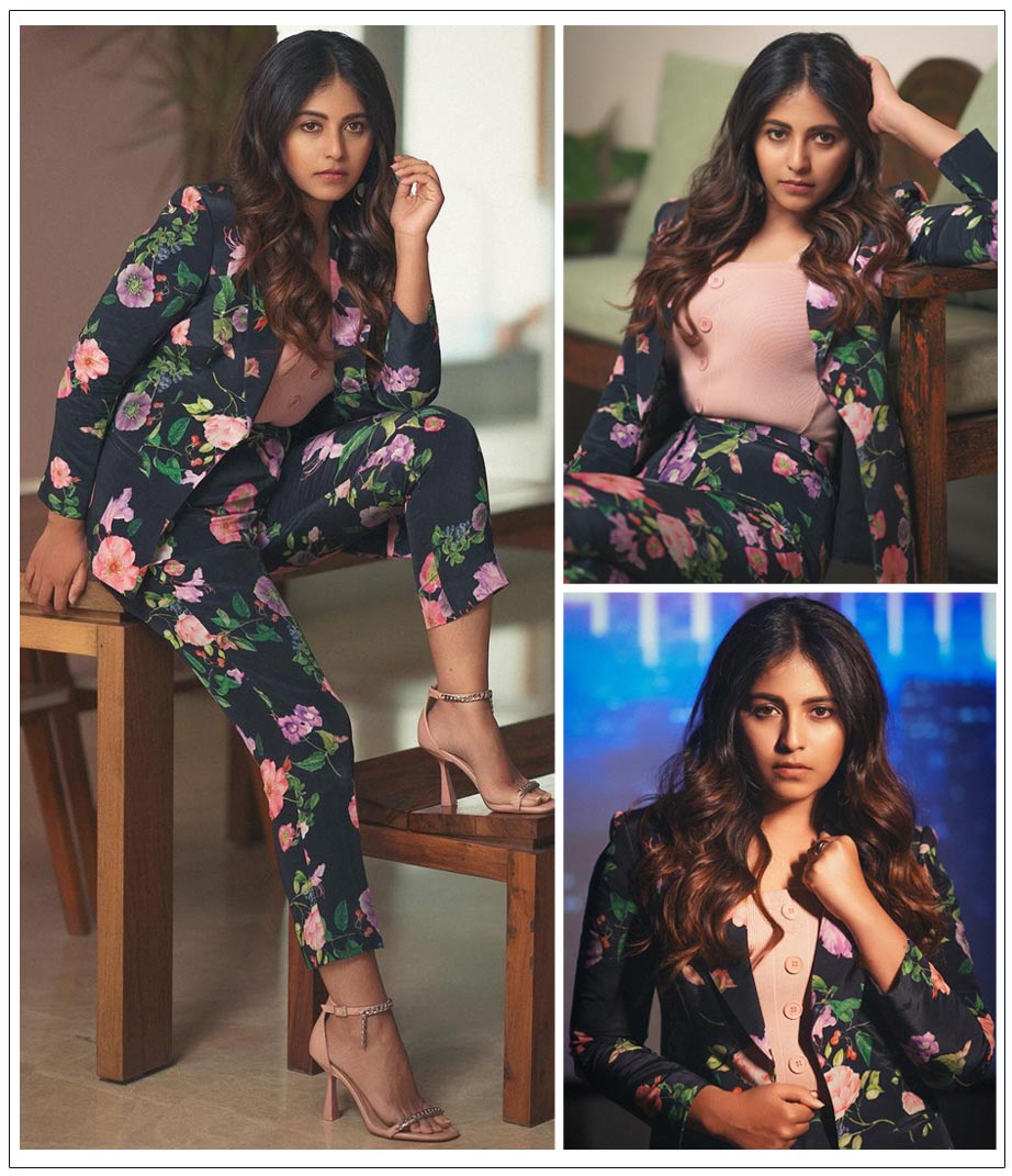  Anjali looks stunning in a pink shirt and floral coat