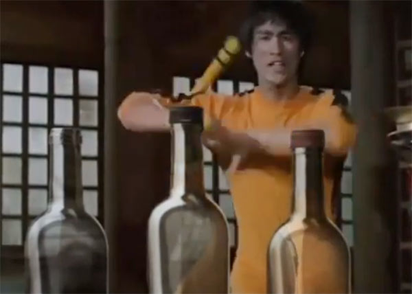 Bruce Lee bottle cap challenge