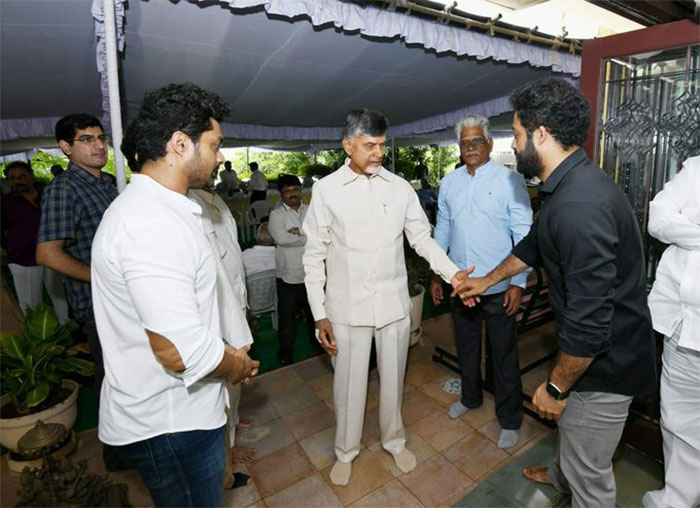 Chandrababu Meets NTR, Kalyan Ram