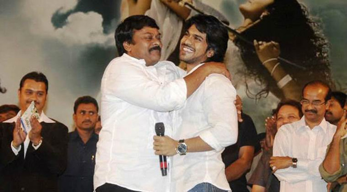 Chiru with Charan