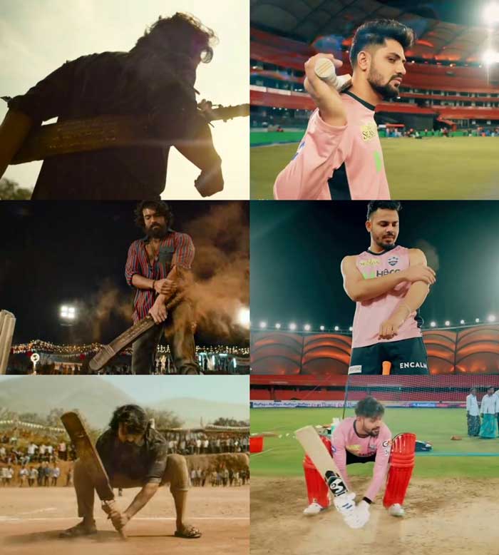 DC batter recreates Ram Charan Peddi shot 