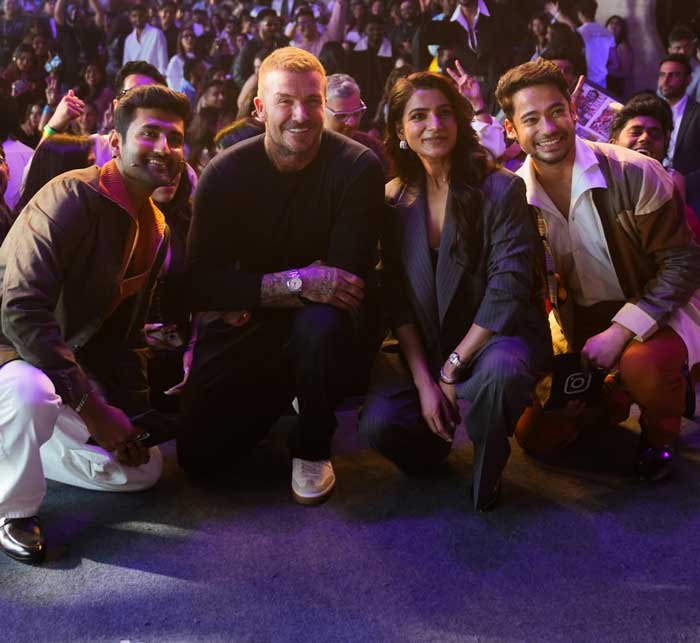 Dhanush and Samantha with David Beckham