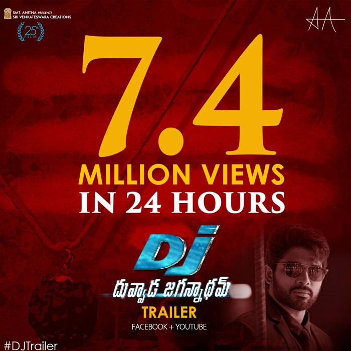 DJ Duvvada Jagannadham Trailer Record on Youtube