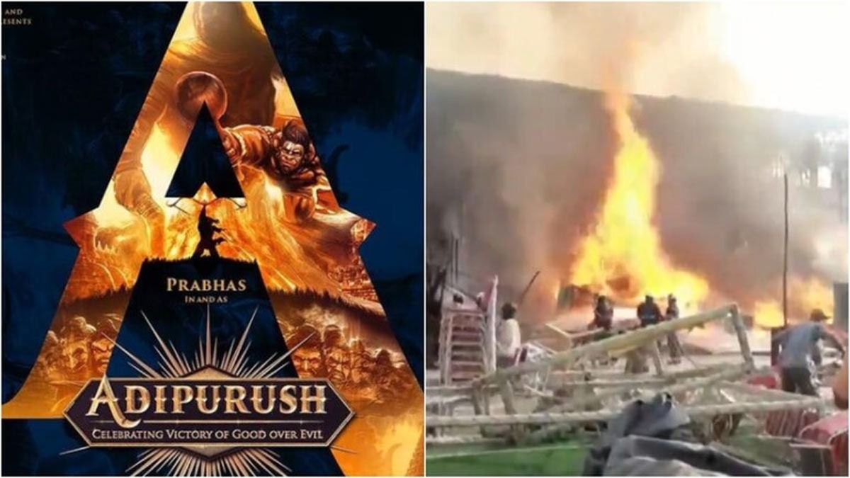 Fire on Adipurush Sets