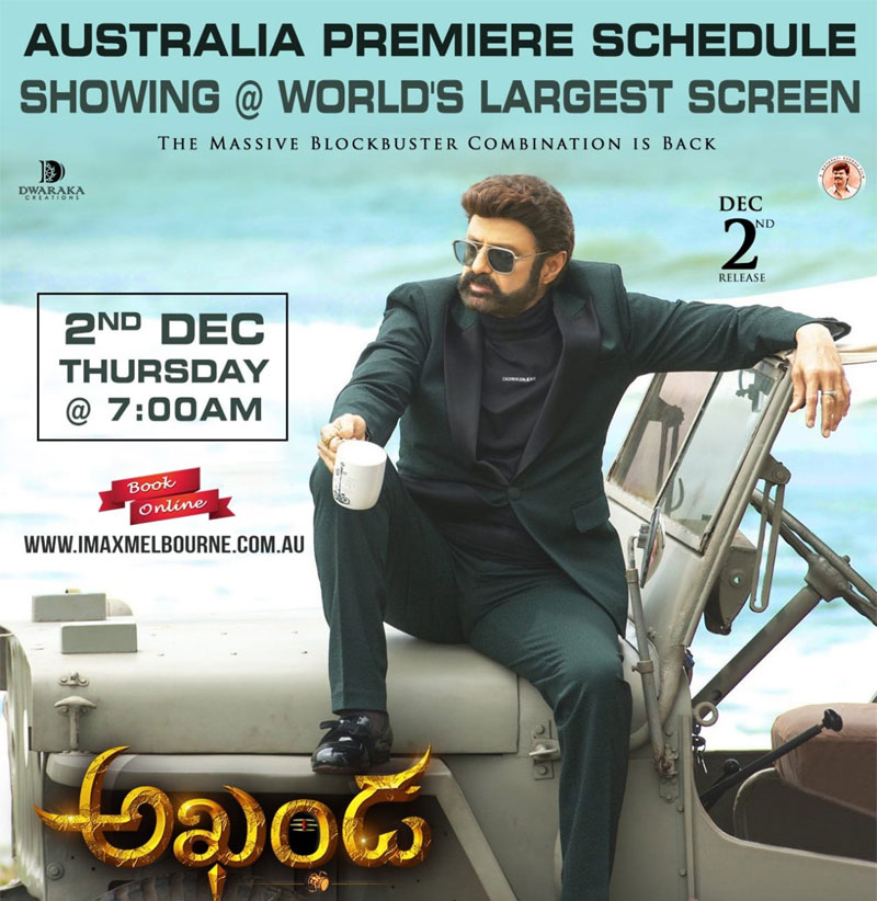 Fly High Cinemas Akhanda premiers in Australia