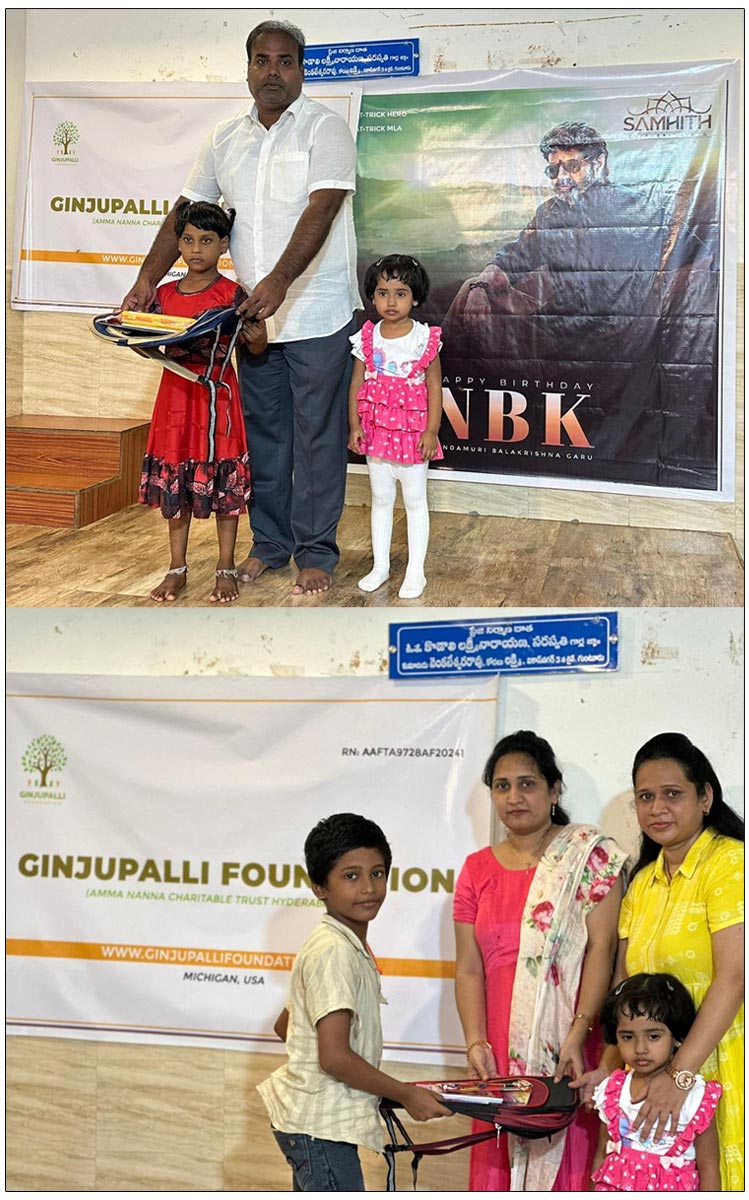 Ginjupalli Foundation Donates Backpacks to Orphans