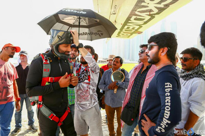 Gopichand Skydive In Gowtham Nanda, Director Sampath Nandi