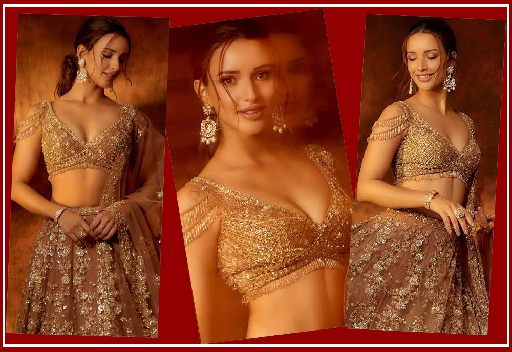 Gorgeous Tripti Dimri in a golden lehenga