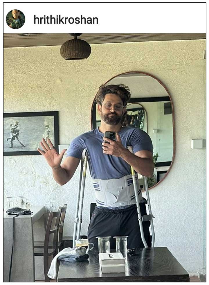 Hrithik Posts Pic With Crutches and shared Heartfelt Note 