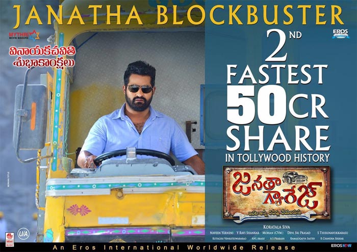 Janatha Garage Enters Into 40 Crores Club in AP, TS