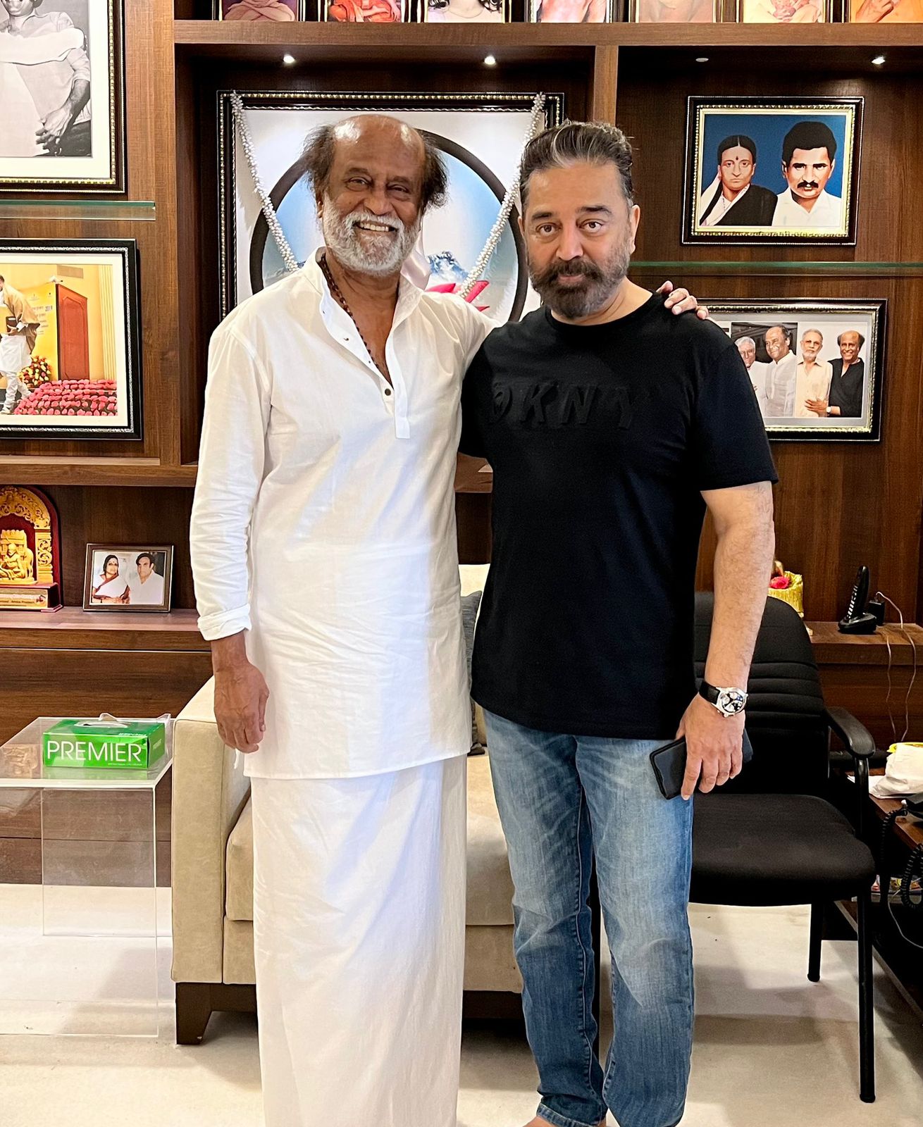 Kamal Haasan meets Rajinikanth ahead of Vikram release