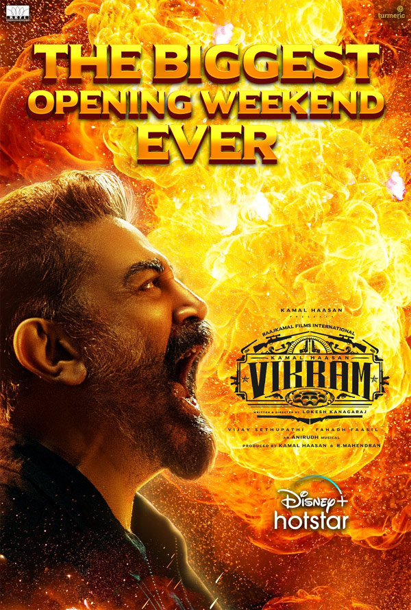 ‘VIKRAM’ WITNESSES THE BIGGEST OPENING WEEKEND EVER ON DISNEY+ HOTSTAR