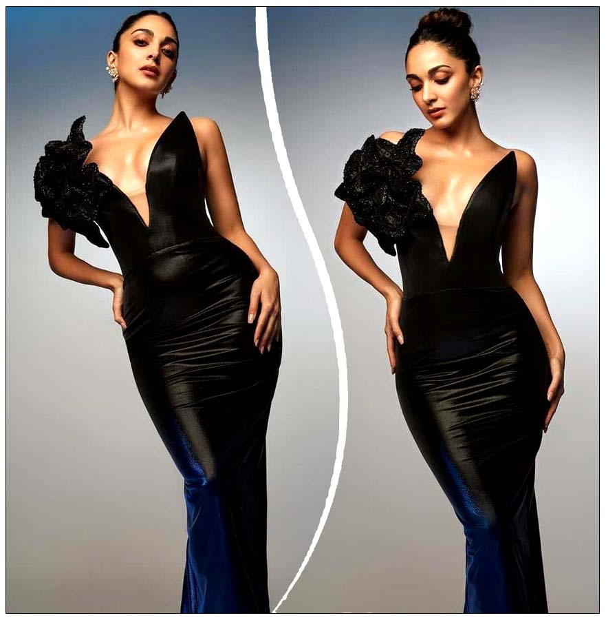 Kiara Advani looks stylish in a black dress