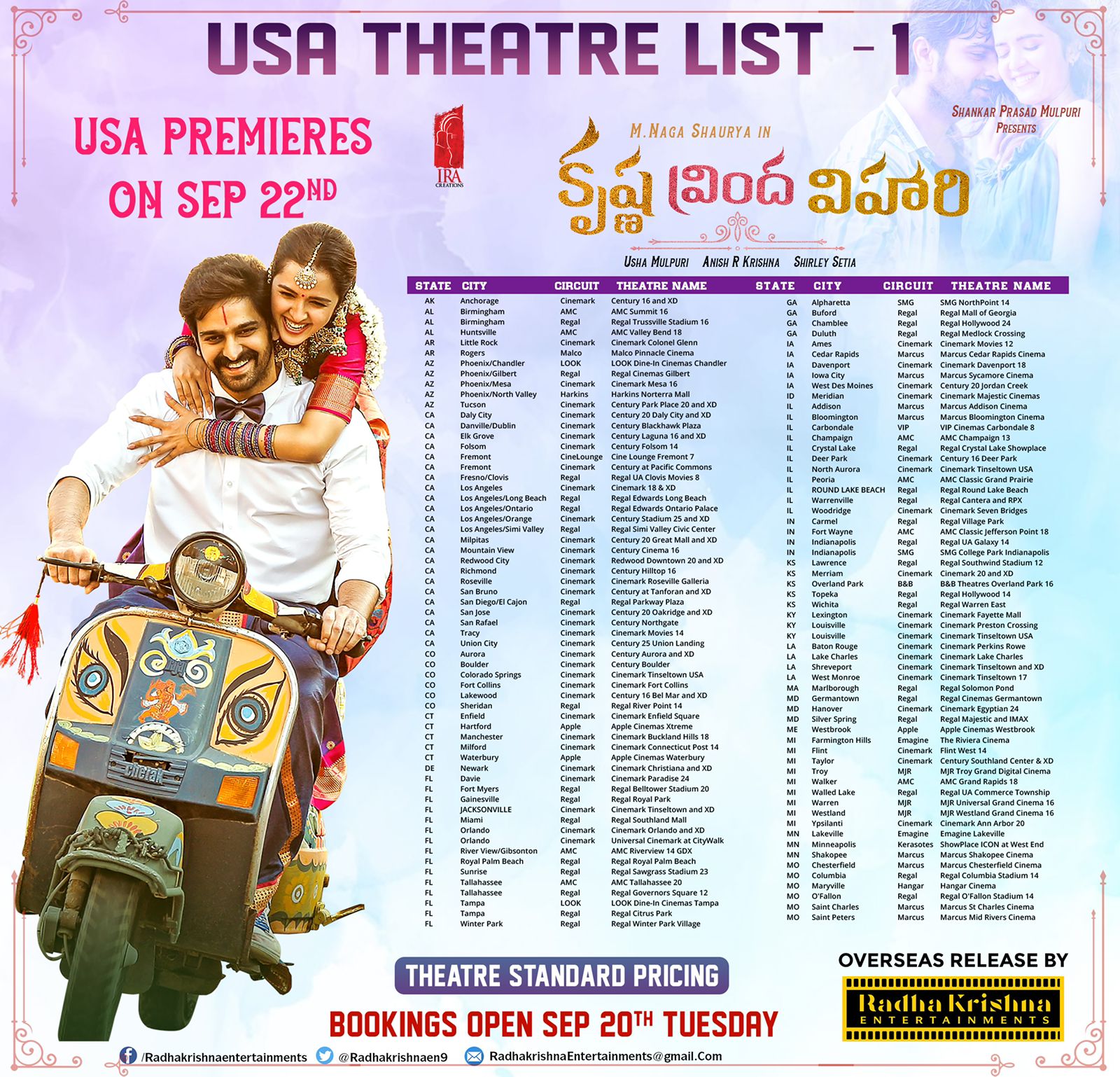 Krishna Vrinda Vihari readying for US premiers