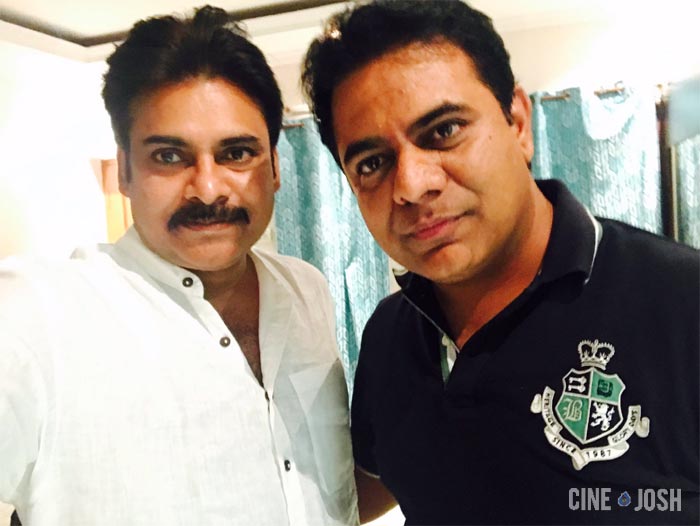 KTR, Pawan Kalyan At Katama Rayudu Screening