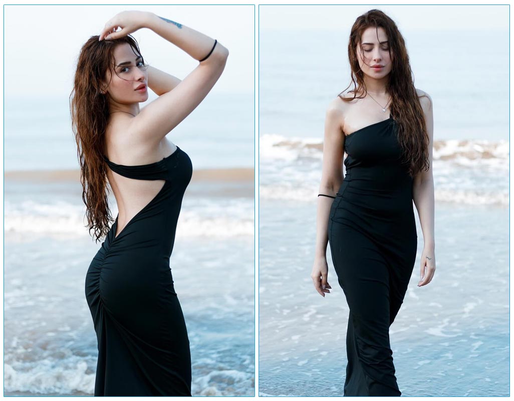 Mahira Sharma Seduces In Black Maxi