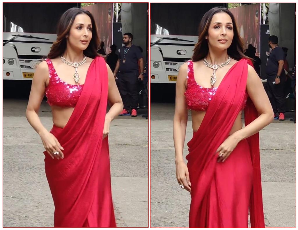 Malaika turns ravishing in red saree