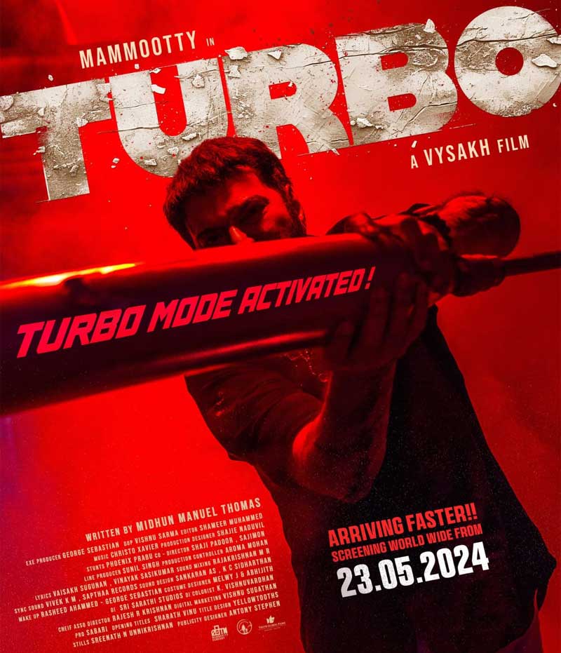 Mammootty Turbo arriving on 23 May 2024