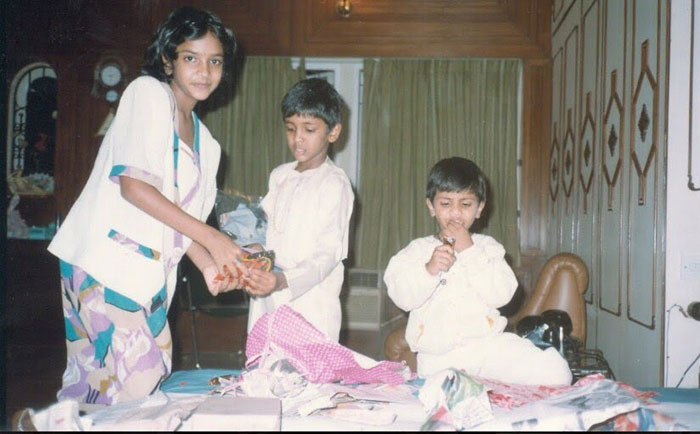 Manchu Lakshmi with Manoj and Vishnu Childhood Pic