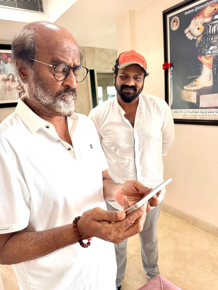 Manoj shows Mirai trailer to Rajinikanth