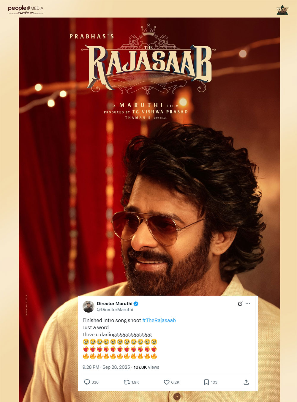 Maruthi on The Raja Saab intro song