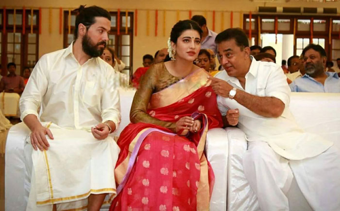 Michael Corsale, Shruti Haasan and Kamal Haasan