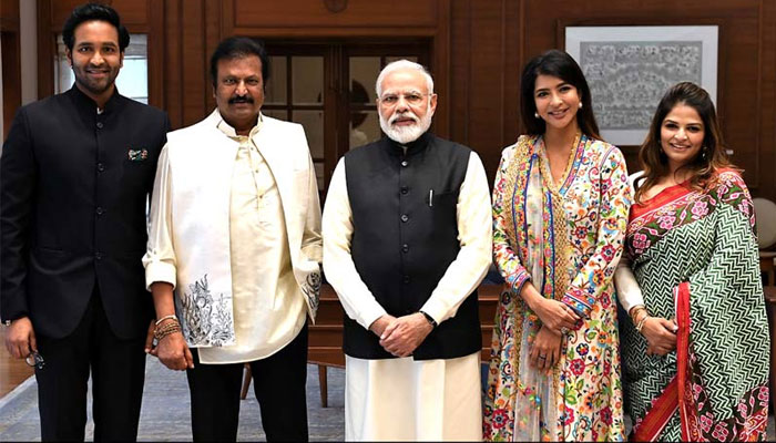 Mohan Babu Family Pic with Modi