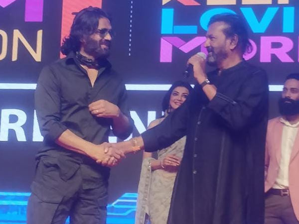 Mohan Babu Suniel Shetty At Mosagallu Pre Release