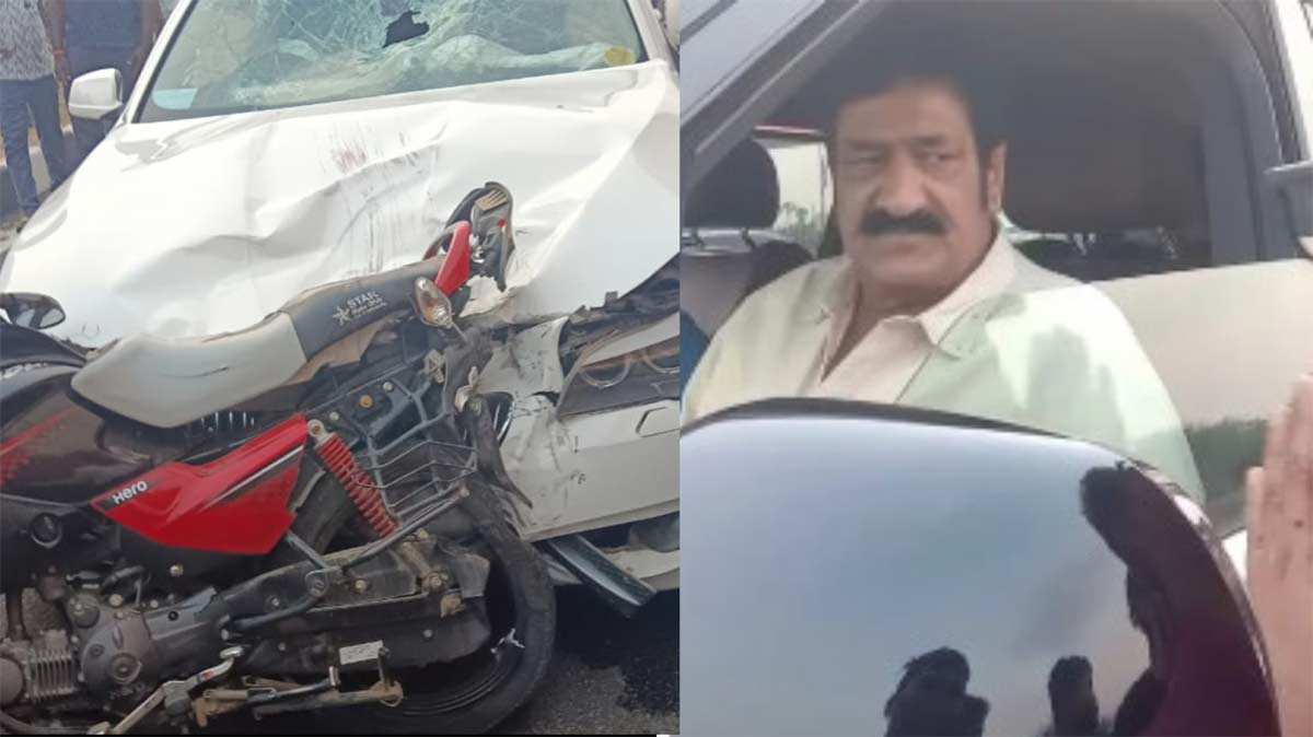 Motorcyclist Hit Actor Raghu Babu Car Dies On The Spot