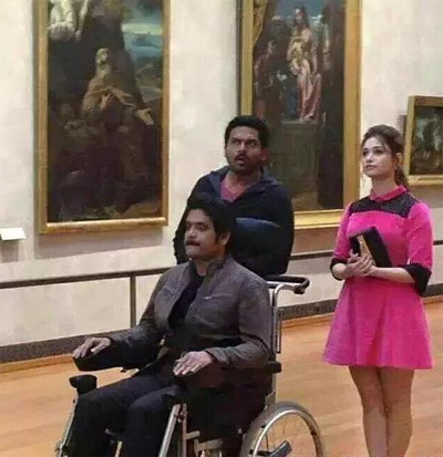 Nagarjuna Caught in Wheel Chair