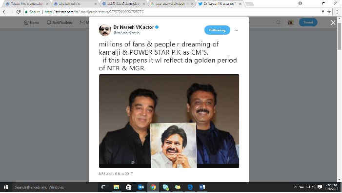 Naresh tweet on Pawan and Kamal