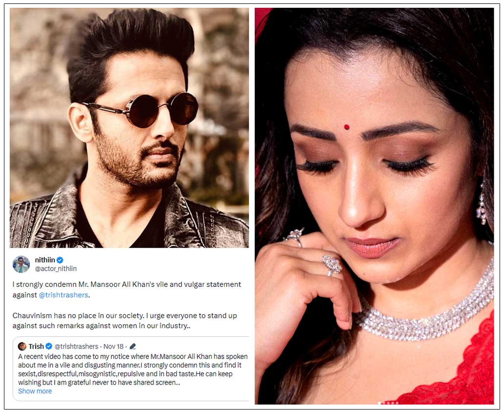 Nitin responded to the controversy and supported Trisha
