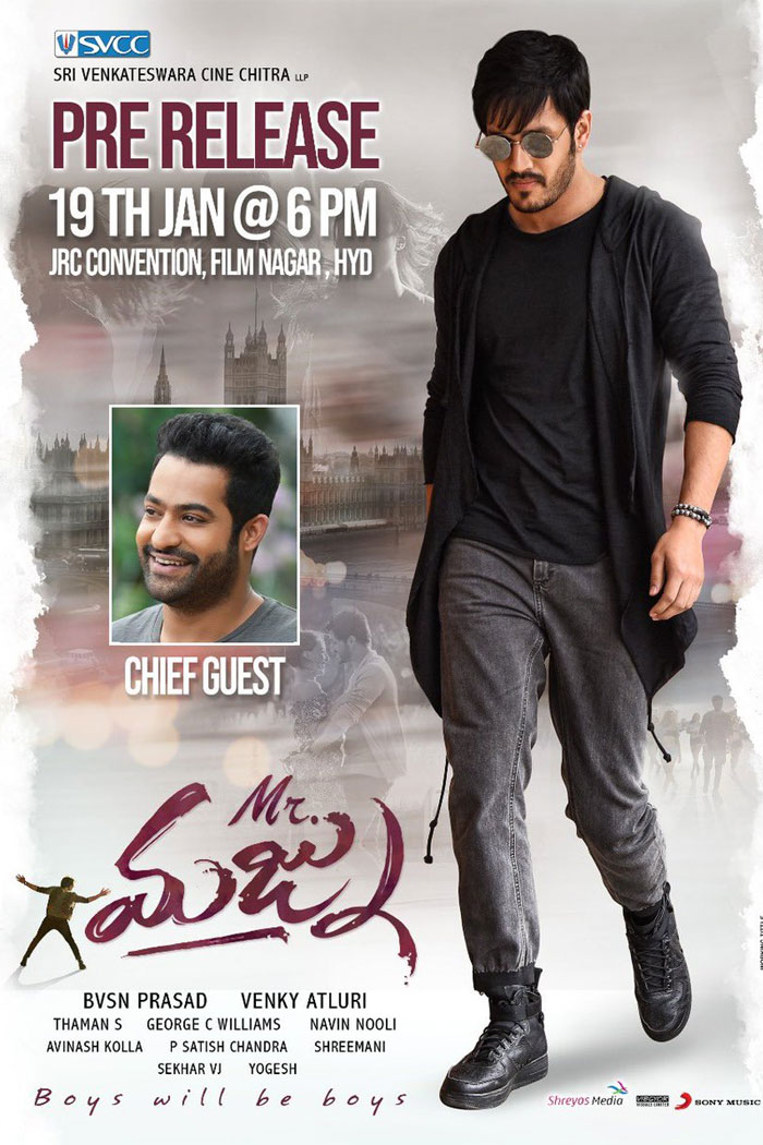 NTR Chief Guest for Mr Majnu Pre Release Event