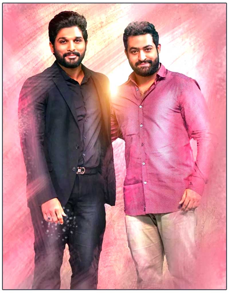 NTR meets Allu Arjun on Pushpa 2 sets