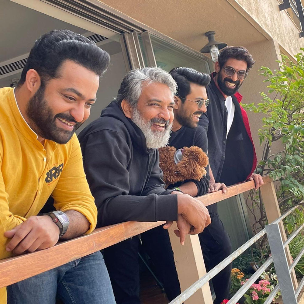 NTR,Ram Charan,Rajamouli enjoys at Rana's house