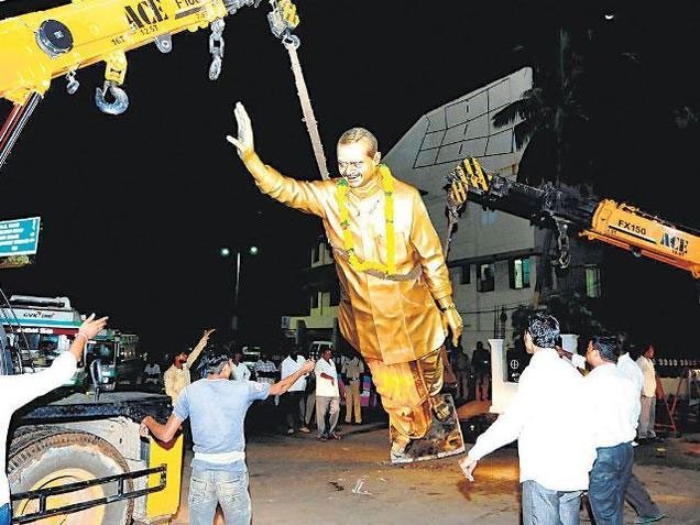 NTR's Statues in Vijayawada Not Yet Removed
