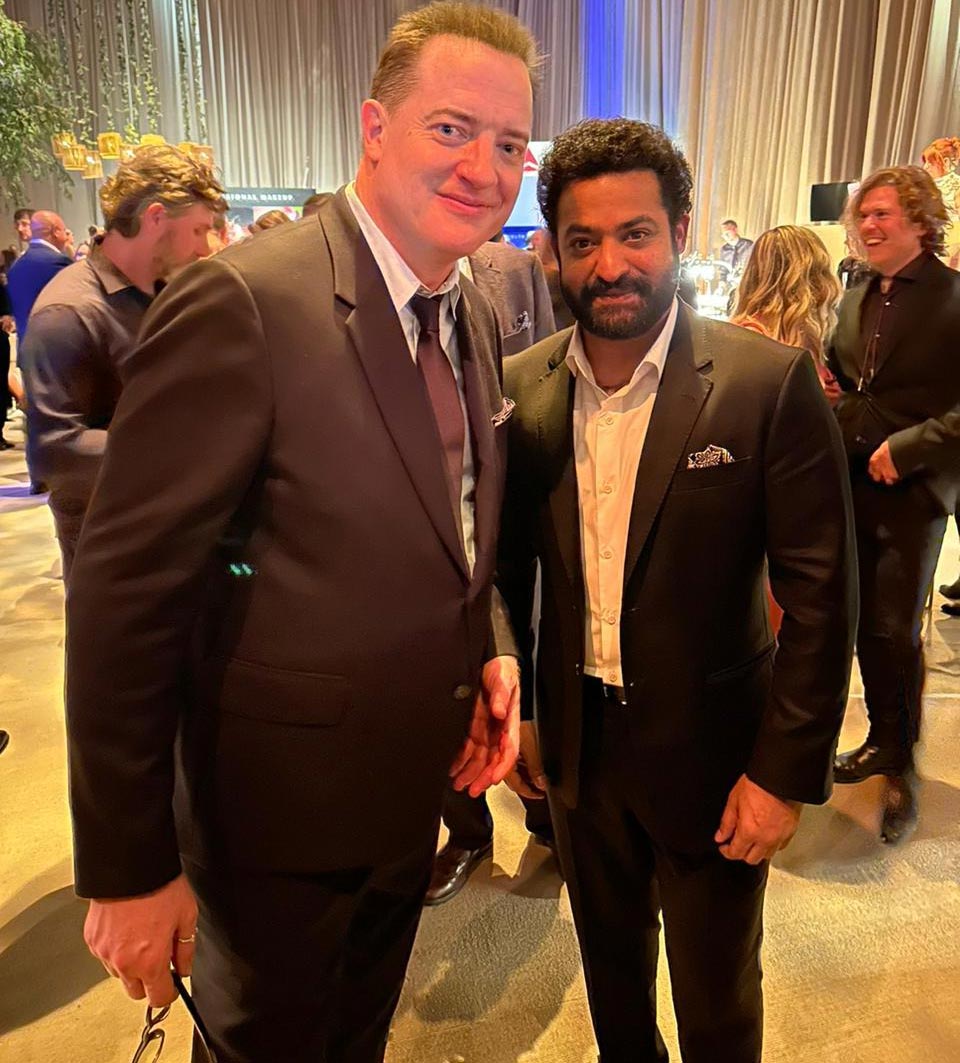 NTR with Hollywood Star Brendan Fraser