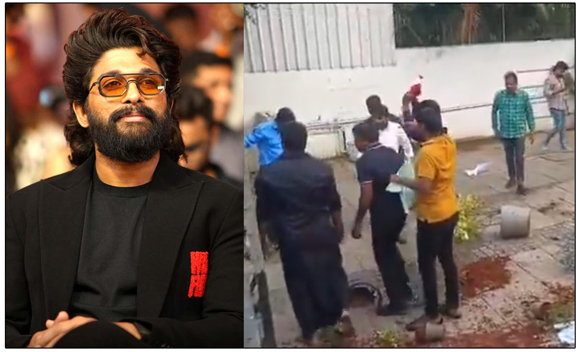 OU JAC went to Allu Arjun house and started shouting slogans and pelting stones