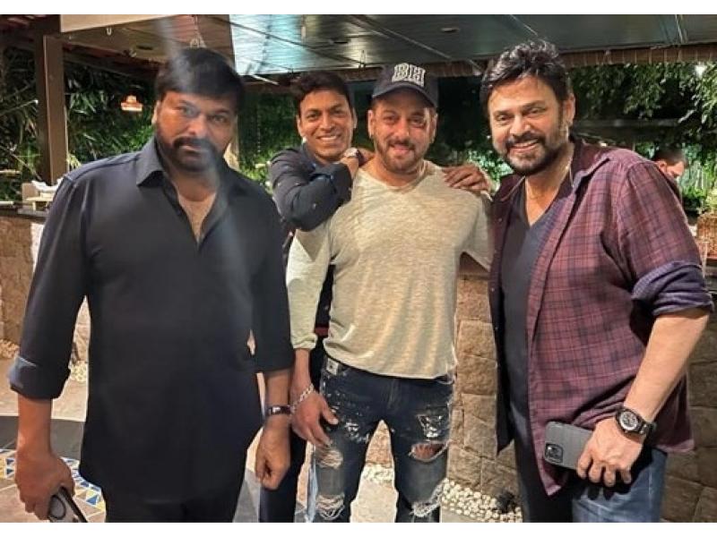 Party time for Chiranjeevi,Venkatesh and Salman Khan