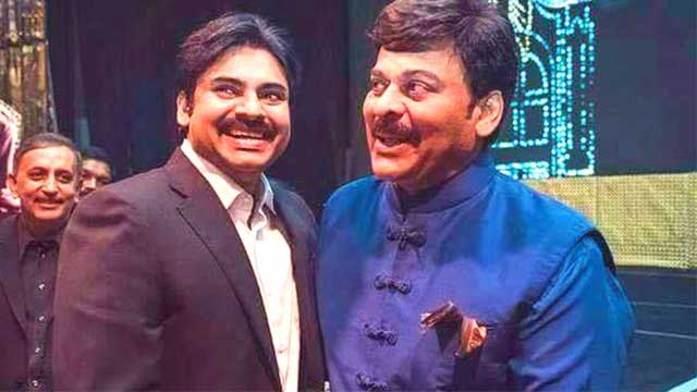 Pawan Kalyan Performs for Chiranjeevi's Songs and Dialogues